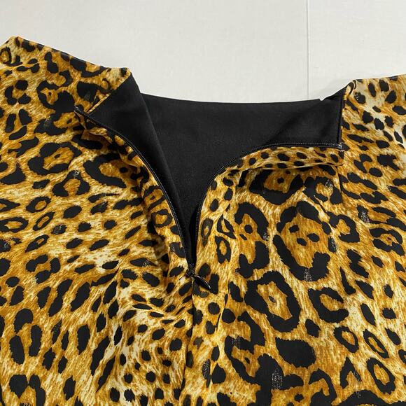 LULU’s Dare to Be Wild Animal Print Mini Skirt SIZE MEDIUM Ruffle Accent Trim - Picture 5 of 12